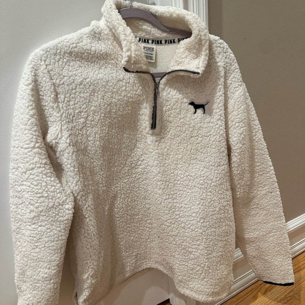 PINK Victoria's Secret Cream Sherpa Hoodie